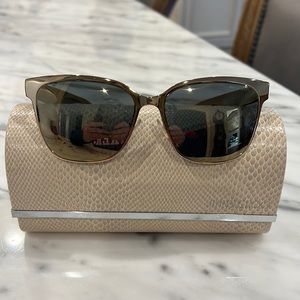 JIMMY CHOO Sunglasses Keira mirrored Gold and Black Havana with Case